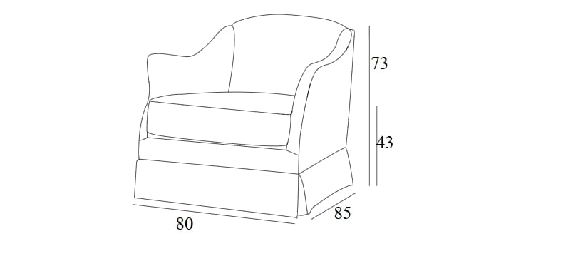 Тканевое кресло с подлокотниками Collett & Victor ARCH-00086488 - Вид №1