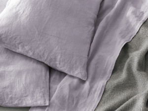 Льняная однотонная наволочка
