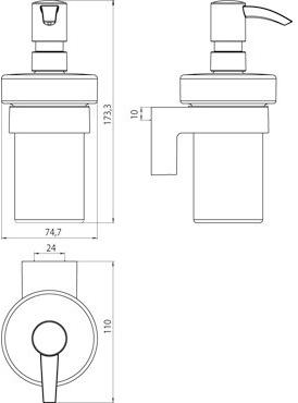 Emco Bad Настенный дозатор мыла из пластика Mundo 3321 001 02 - Вид №1