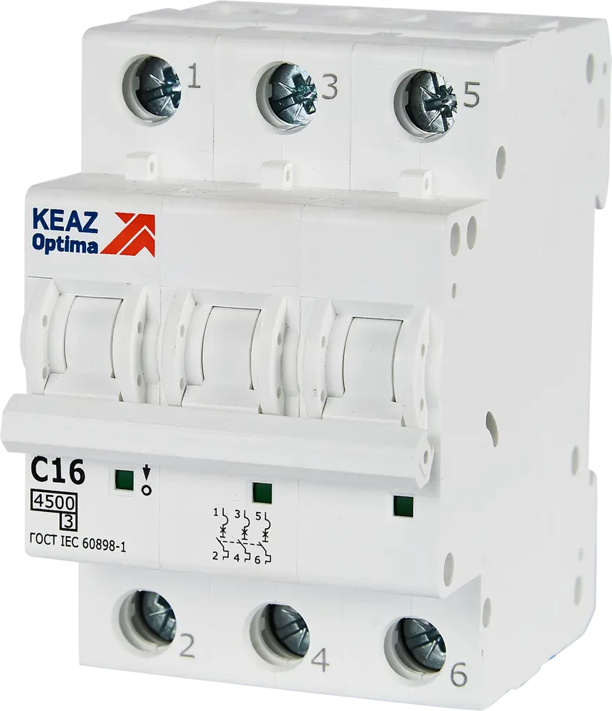 Автоматический выключатель КЭАЗ Opti Din BM63 3P 16A для надежной защиты электросети 89206647
