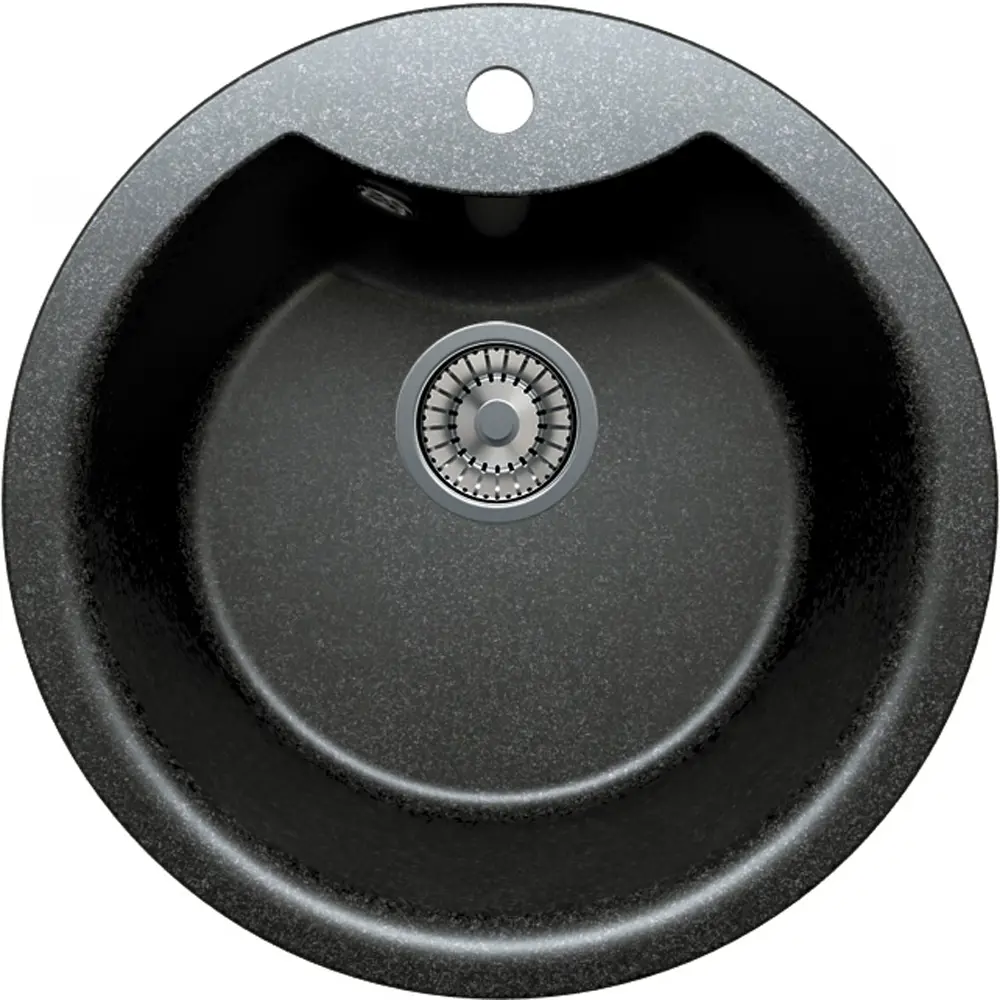 91553073 Врезная мойка Tolero R-108E 51x51x20 см кварц цвет черный STLM-0872345