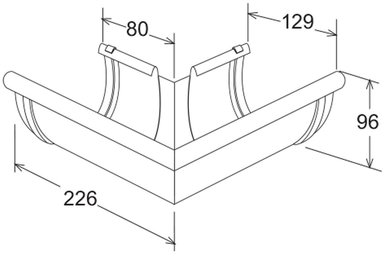 First Corporation Внешний уголок с прокладкой для желоба First plast Ae145m - Вид №1