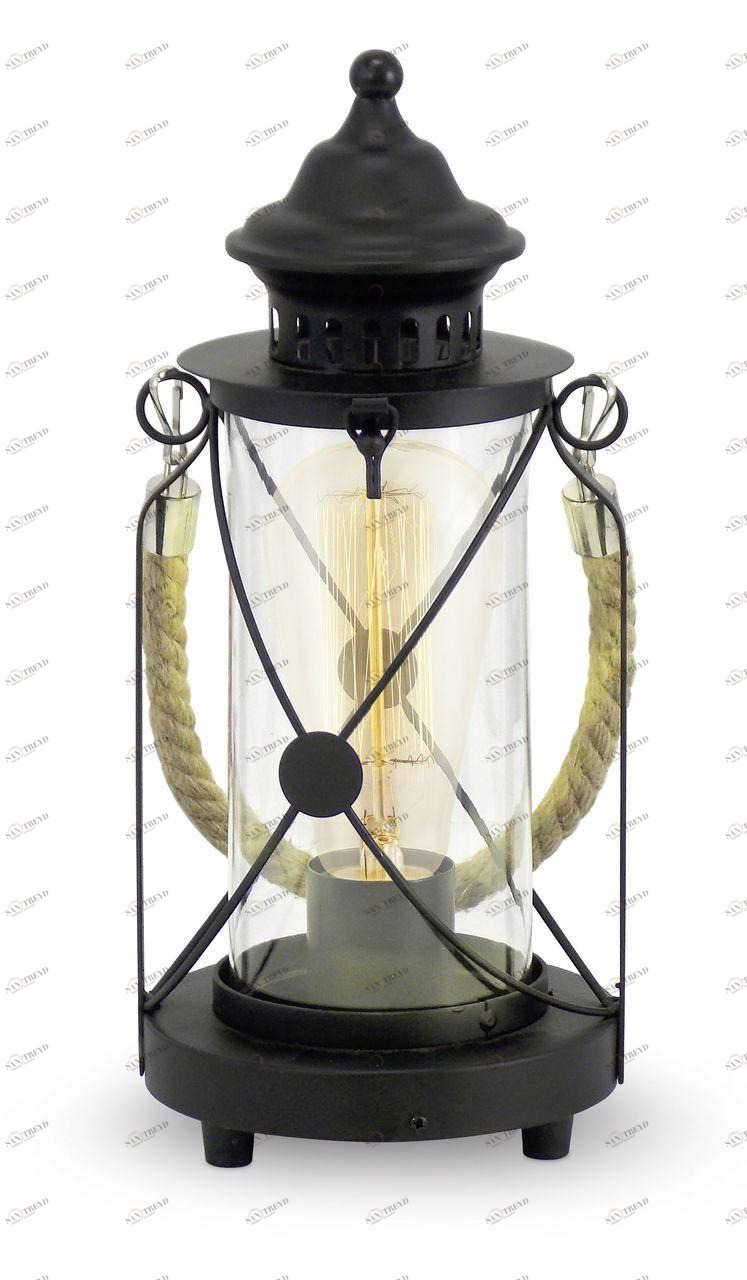 Настольная лампа Eglo Vintage 49283 EGLO ФОНАРЬ 080154 Прозрачный;черный 