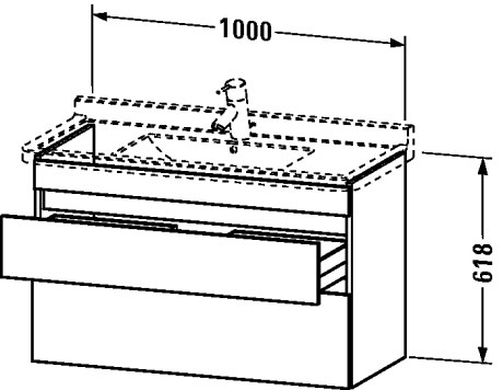 DS648901414 DuraStyle Тумбочка подвесная Терра, декор Duravit - Вид №1