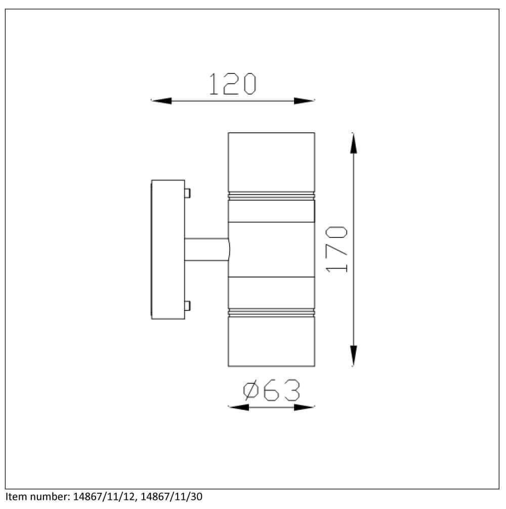 Уличный спот светодиодный настенный хром Arne-Led 14867/11/12 LUCIDE ARNE-LED CHROME 00-3896007 Хром  - Вид №1