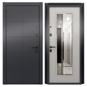 Входная дверь Гибсон 86x205 см левая айвори с зеркалом