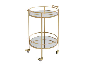 Стальная и стеклянная барная тележка