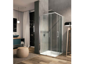 Угловая душевая кабина с раздвижной дверью