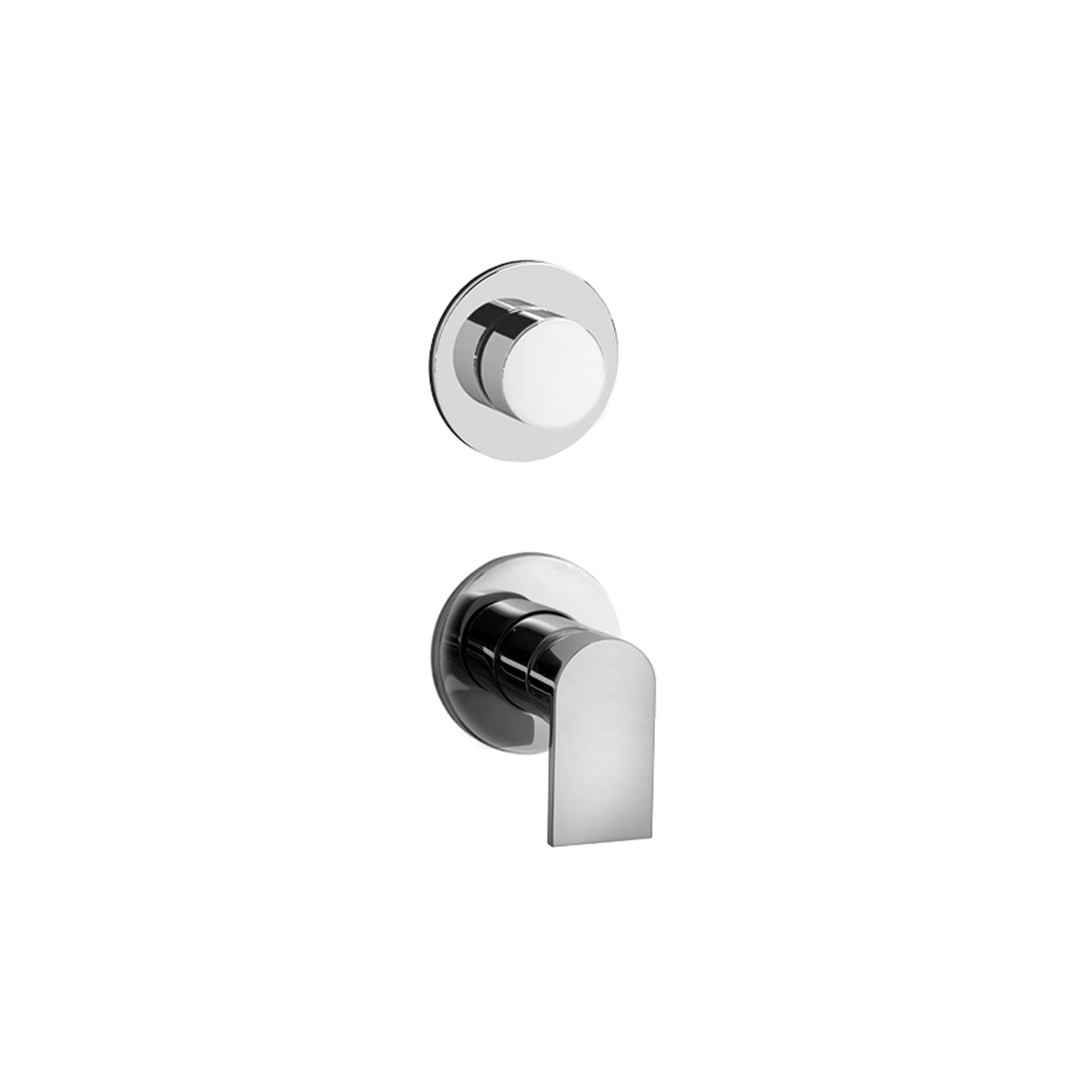 V189B+M587A  Встраиваемый смеситель для душаручка впуски 1/2'' переключатель на 3 потока с поворотной кнопкой Звукоизолированные Fantini Rubinetti MARE