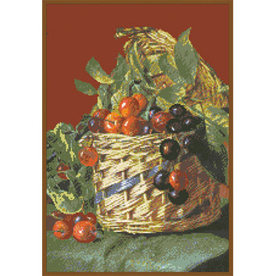 150х220кл Схема для вышивания цв. А3 ДК-054 "Корзинка с ягодами" Santreyd 