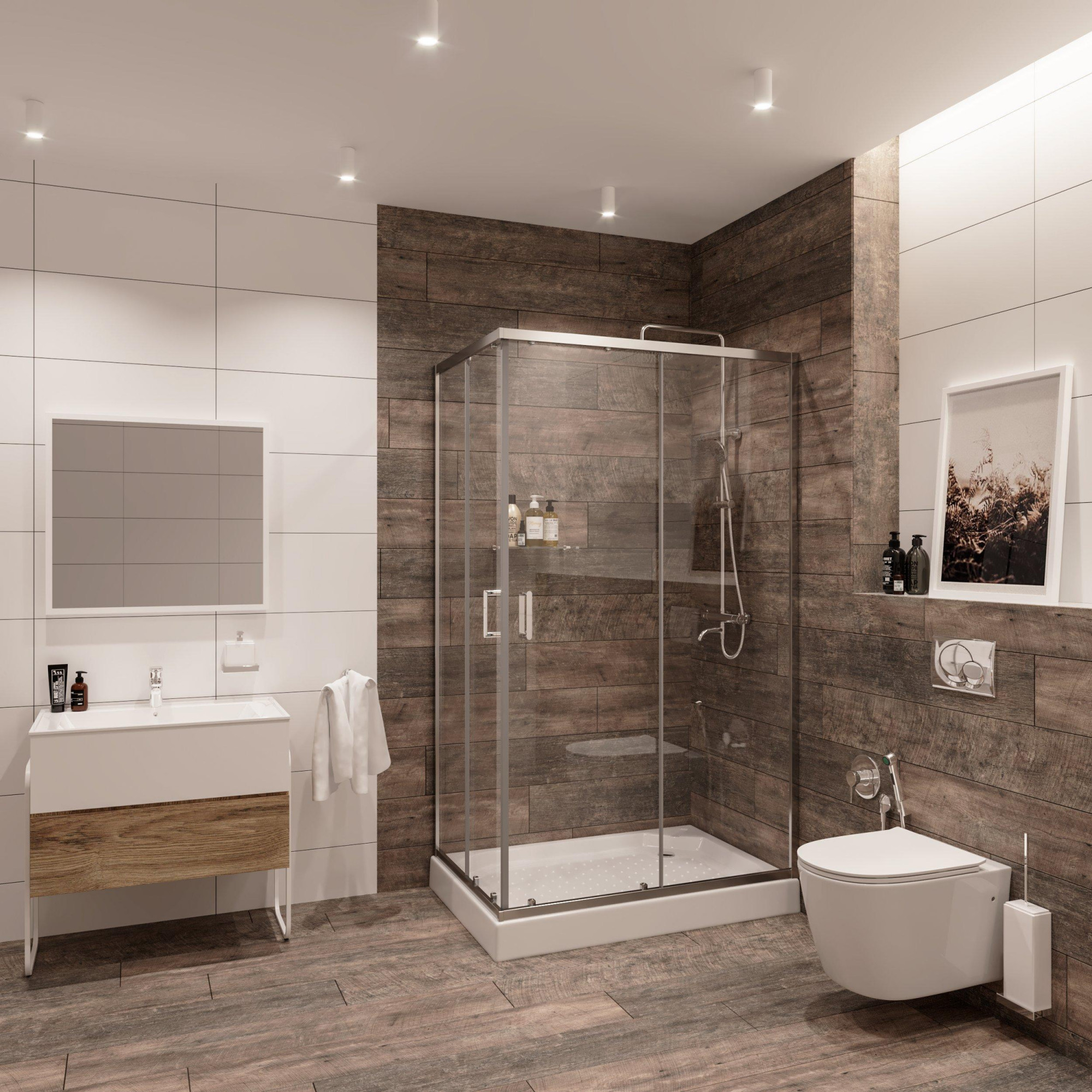 Душевое ограждение NG- 6610-08 (120*80*190) прямоугольник, двери раздвижные, 1 место Niagara Nova 66100811