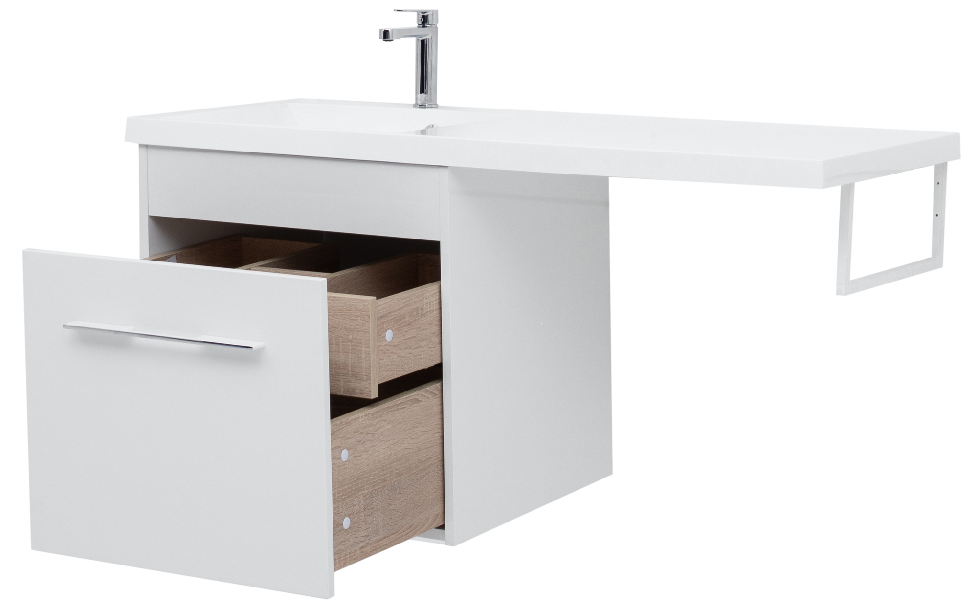 Тумба с раковиной Aquanet Августа 120 L белый 0023956500210026 - Вид №9