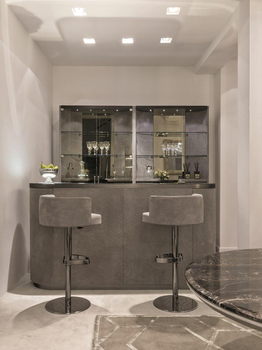 Longhi Поворотный кожаный табурет с подставкой для ног Loveluxe 2014 – royal collection U 140 - Вид №1