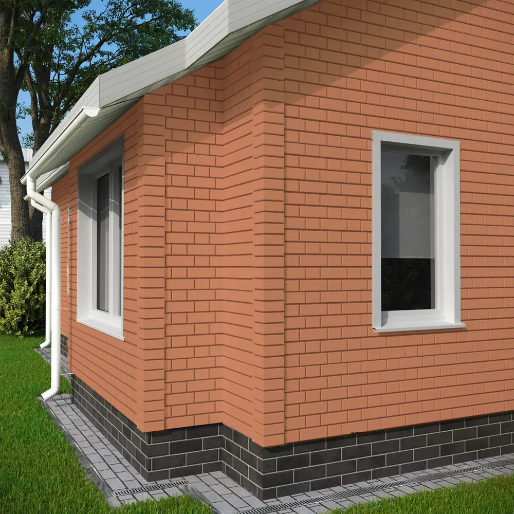 Фасадная панель Dacha Кирпич гладкий красный 0.46 м² STLM-2135884 - Вид №3