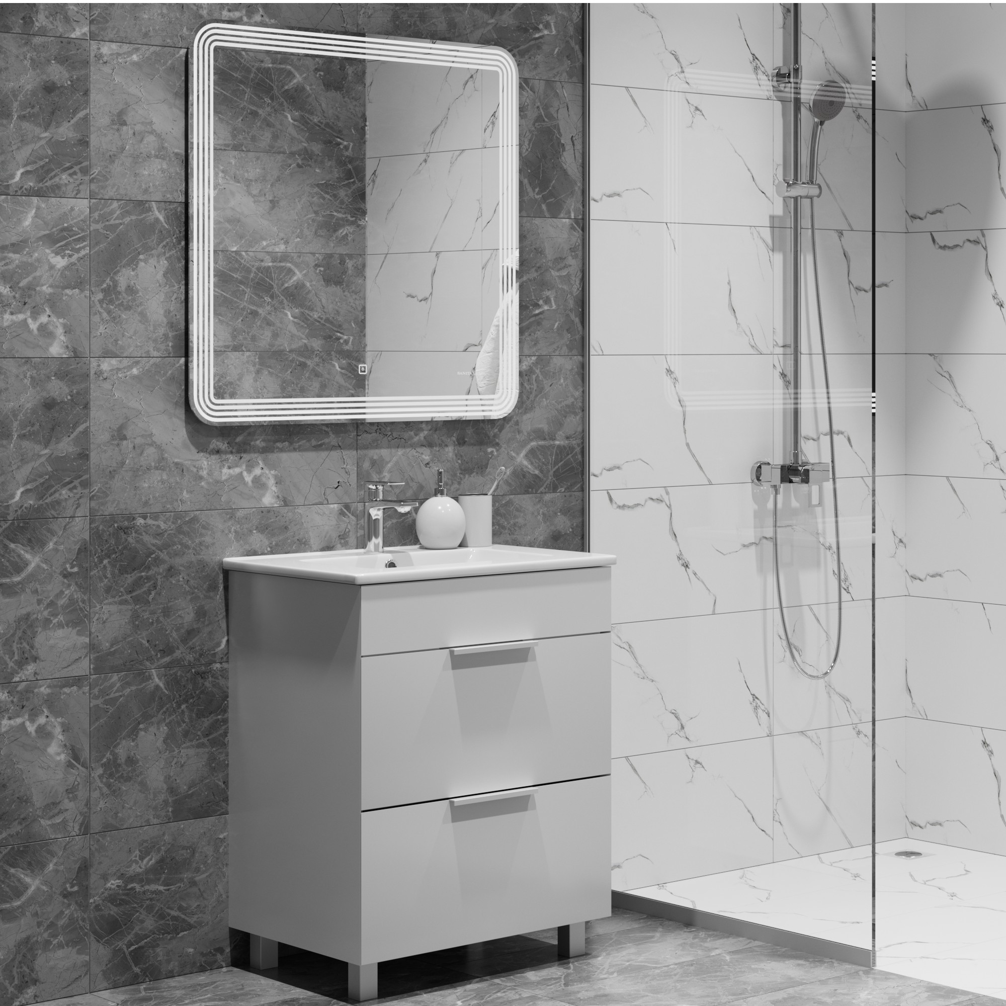 82282977 Керамогранит 30x60 см 1.08 м² лаппатированный цвет белый Softmarble STLM-0024028 GRASARO