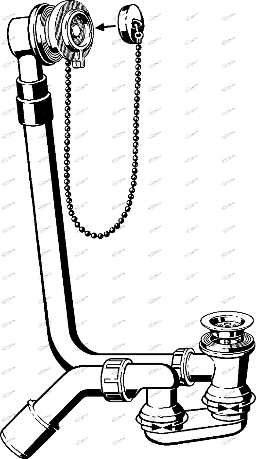 Канализационная арматура  Сифоны для ванн и душевых поддонов  Сифоны для ванн  Не содержит/в комплект не входит: VIEGA 101 947 1) Модель 6176.45 Santreyd 