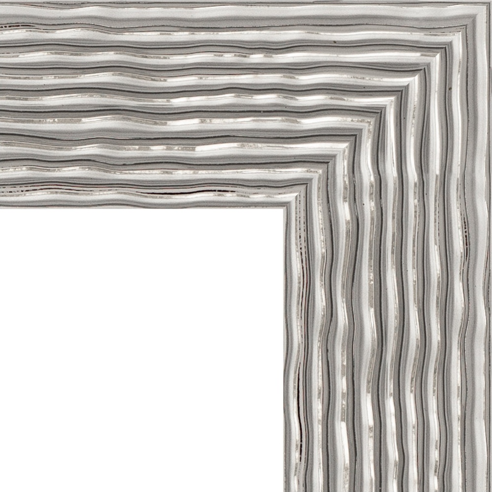 BY 3345 Зеркало в багетной раме - волна хром 90 mm EVOFORM Definite - Вид №5