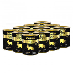 ПР0030492*12 Корм для собак Кролик натуральный в желе (золотая серия) конс. 340г (упаковка - 12 шт) ЧЕТВЕРОНОГИЙ ГУРМАН