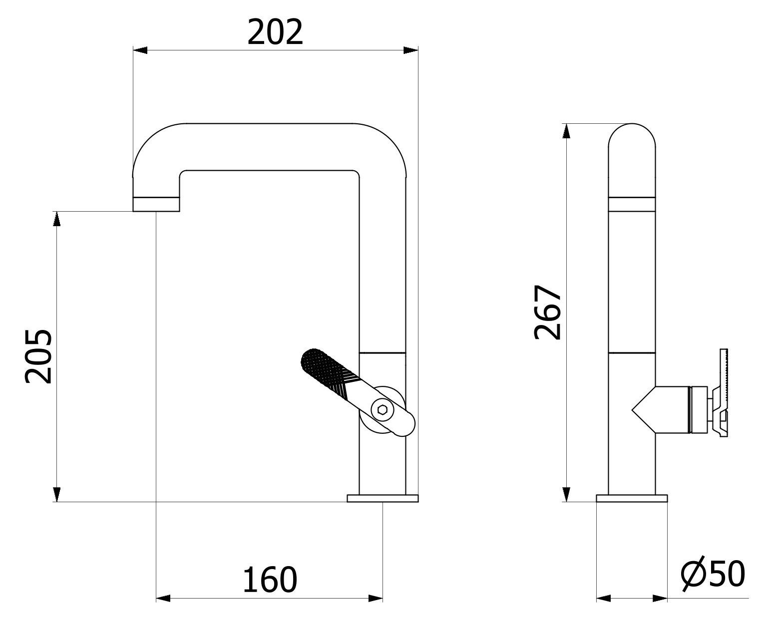 Однорычажный смеситель для раковины с автоматическим сливом IB Bold ARCH-00115083 - Вид №21