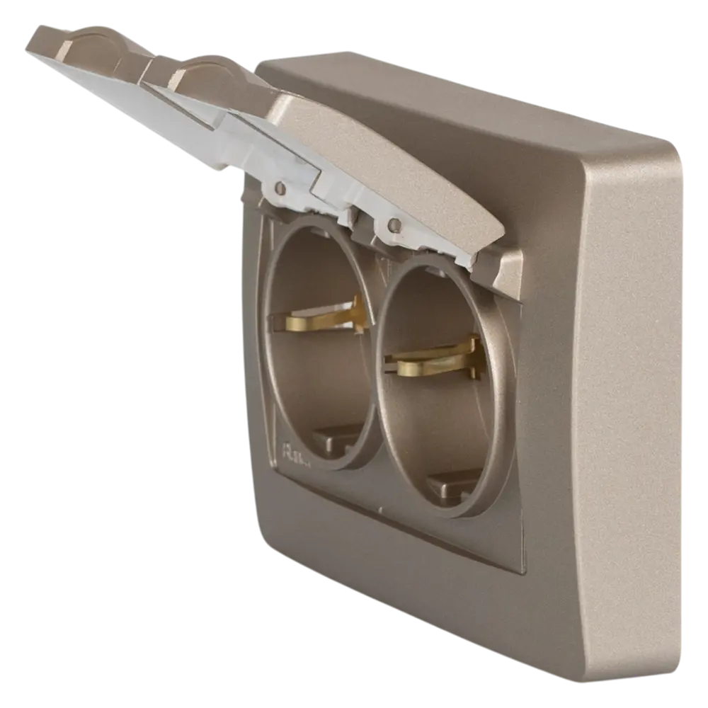 Розетка двойная встраиваемая Systeme Electric Blanca 16 А IP44 цвет титановый STLM-2083174 - Вид №2