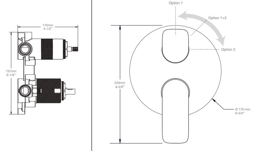 Термостатический набор для душа с душем BARIL PRO-2805-45 ARCH-00085620 - Вид №2