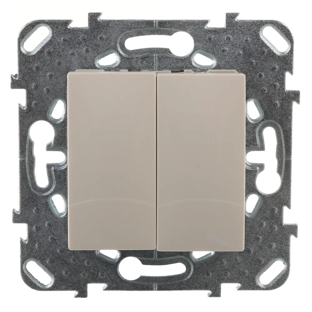 Переключатель встраиваемый Systeme Electric Unica 2 клавиши, цвет бежевый STLM-2097571