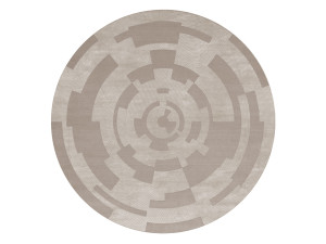 Круглый ковер ручной работы из шерсти и вискозы