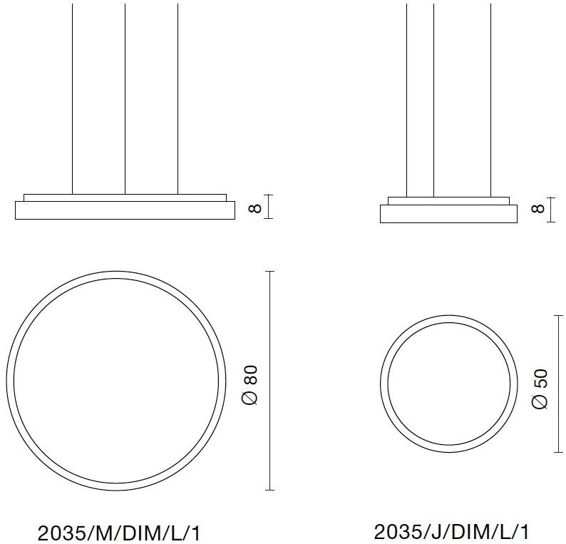 Martinelli Luce Подвесной светильник из алюминия и метакрилата Luna 2035 - Вид №7