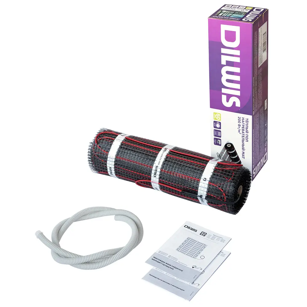 Теплый пол DILWIS: нагревательный мат 200 Вт/м² для плитки и керамогранита 89398472 STLM-1404322