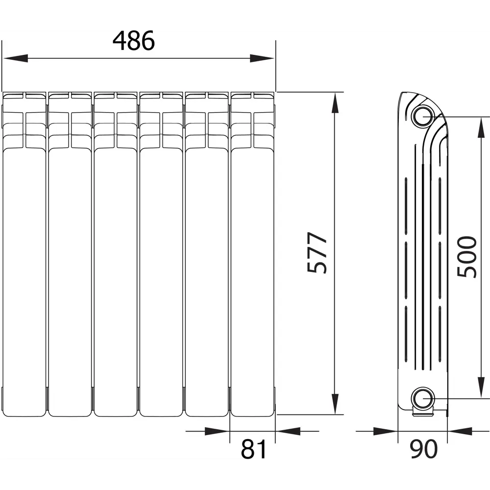 Equation Aluminium - 6-секционный алюминиевый радиатор для эффективного отопления 18360602 STLM-0010511 - Вид №5