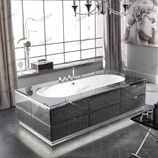 Ванна  Zurigo 100x200 в отделке Alligator silver MILLDUE MAJESTIC HILTON 1901Н02