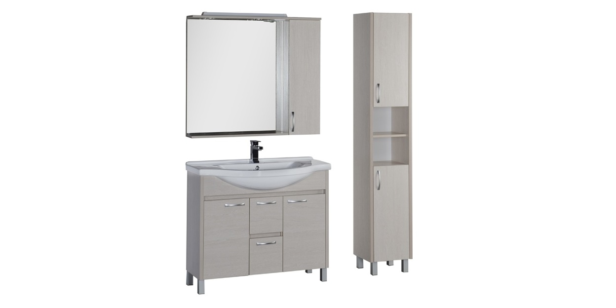 Комплект мебели Aquanet Донна 100 белый дуб 00169194 - Вид №1