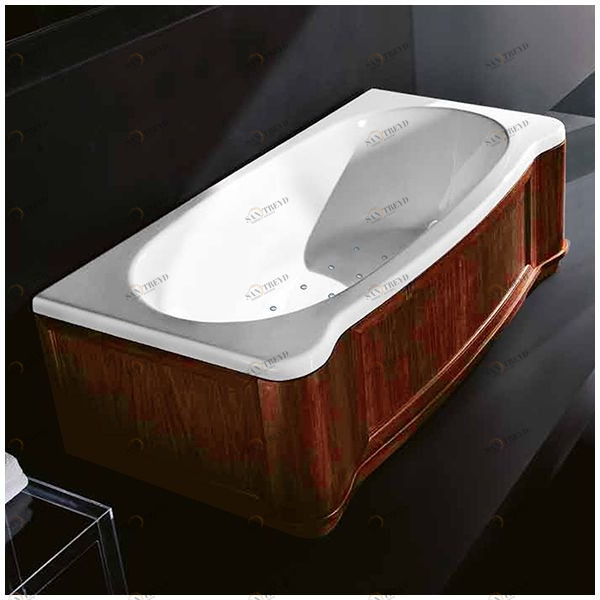Ванна Gruppo treesse New Classic Young STA-V674C-DX-WO белая с аэромассажем прямоугольная правая дерево орех STAV674CDXWO