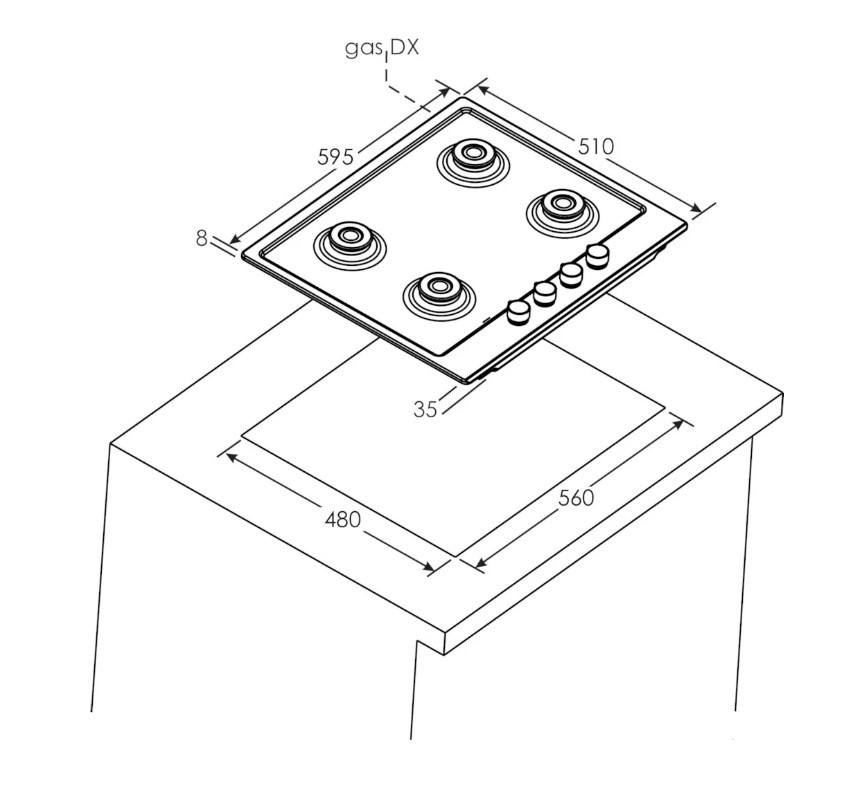 9155730 Газовая варочная поверхность Candy CHG6BF4WPXWRU STDN-0123048 - Вид №1