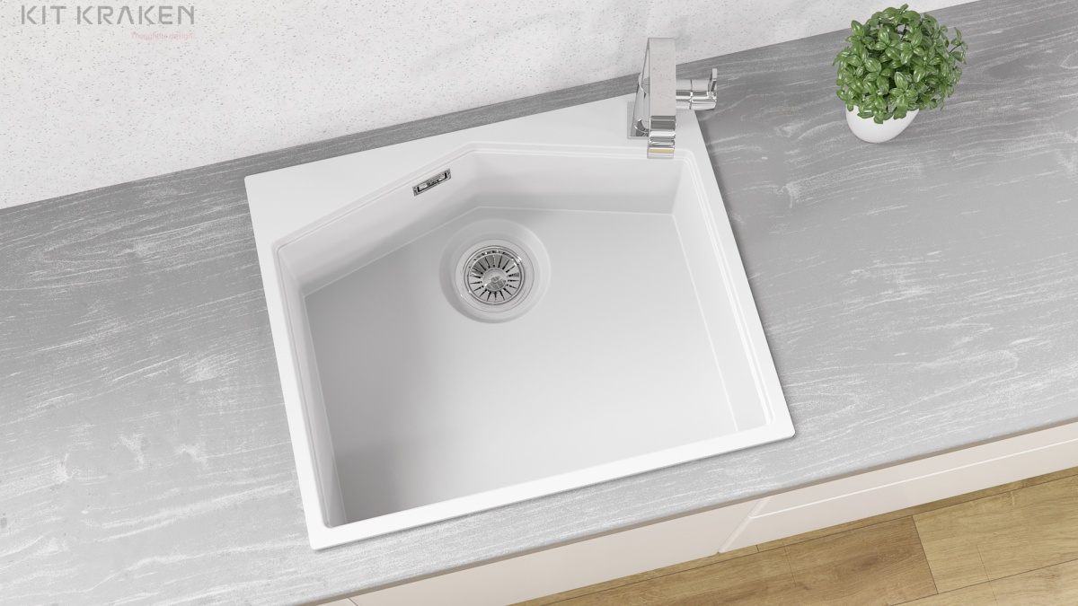 Кухонная мойка Kit Kraken Ocean White  - Вид №2