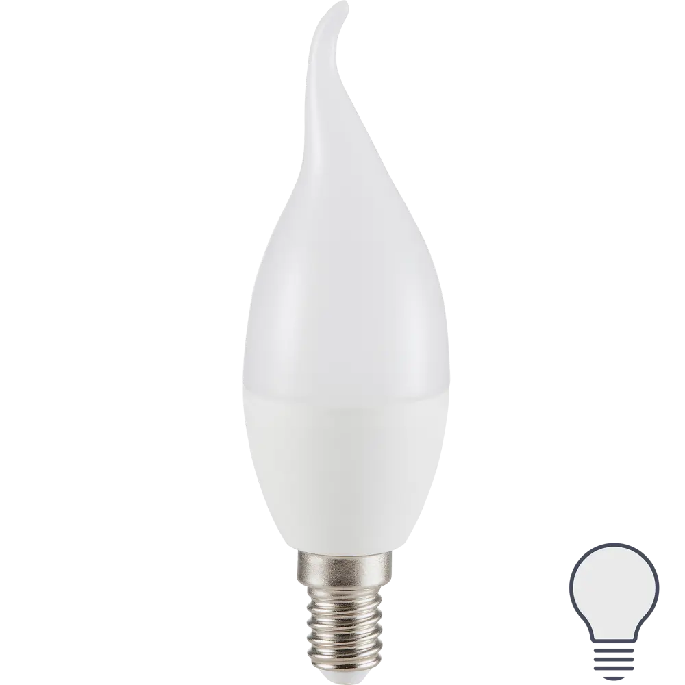 Лампа светодиодная Lexman Candle CF35 E14 175-250 В 7 Вт прозрачная 600 лм нейтральный белый свет STLM-2009940