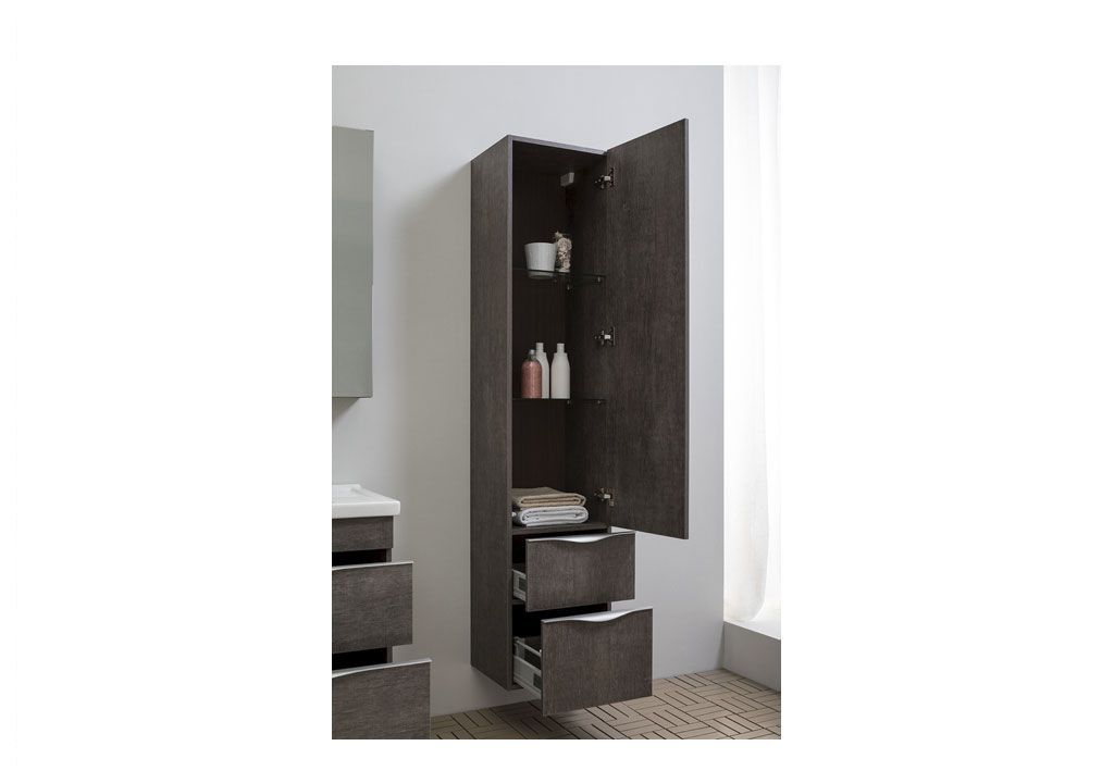 Шкаф-пенал для ванной Aquanet Эвора 40 дуб антик 00182999 - Вид №5