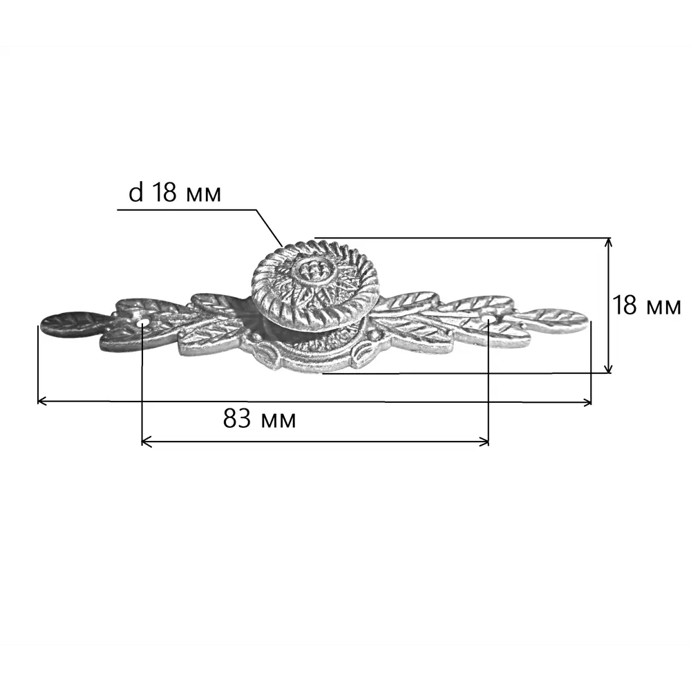 Мебельная ручка-кнопка на планке бронза 88 мм ЛЕВША STLM-2122520 - Вид №3