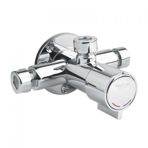 8133 Idral Настенный самозакрывающийся смеситель для душа серии MINIMAL с кнопкой и внешним водоснабжением 