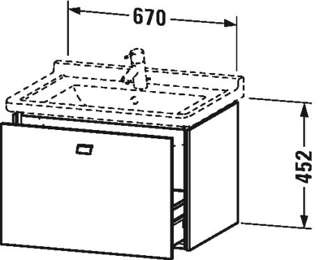 BR404101818 Brioso Тумбочка подвесная Белый матовый, декор Duravit - Вид №1