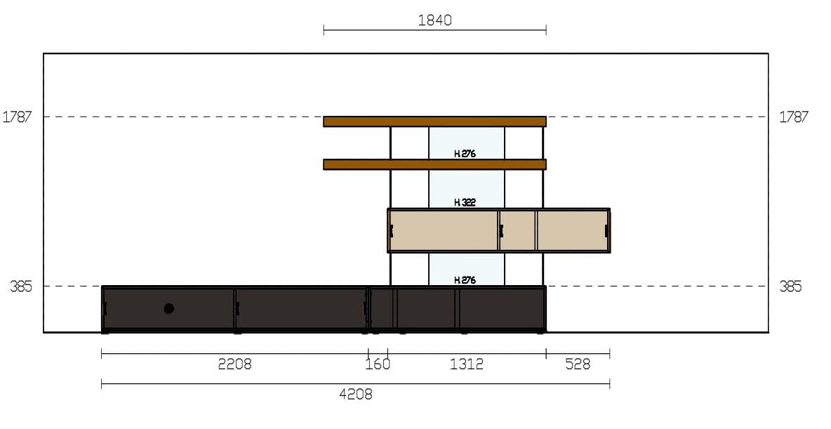 Оборудованная стена из дерева и стекла In Stock озеро ARCH-00081780 - Вид №4