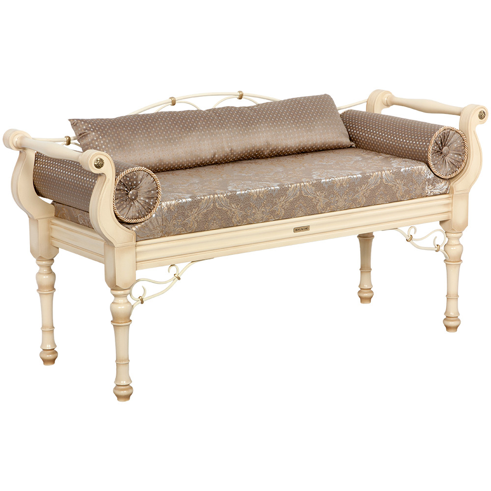 17117 Банкетка Флоренция Премиум Айвори Флора Беж BOGACHO 4627174555806