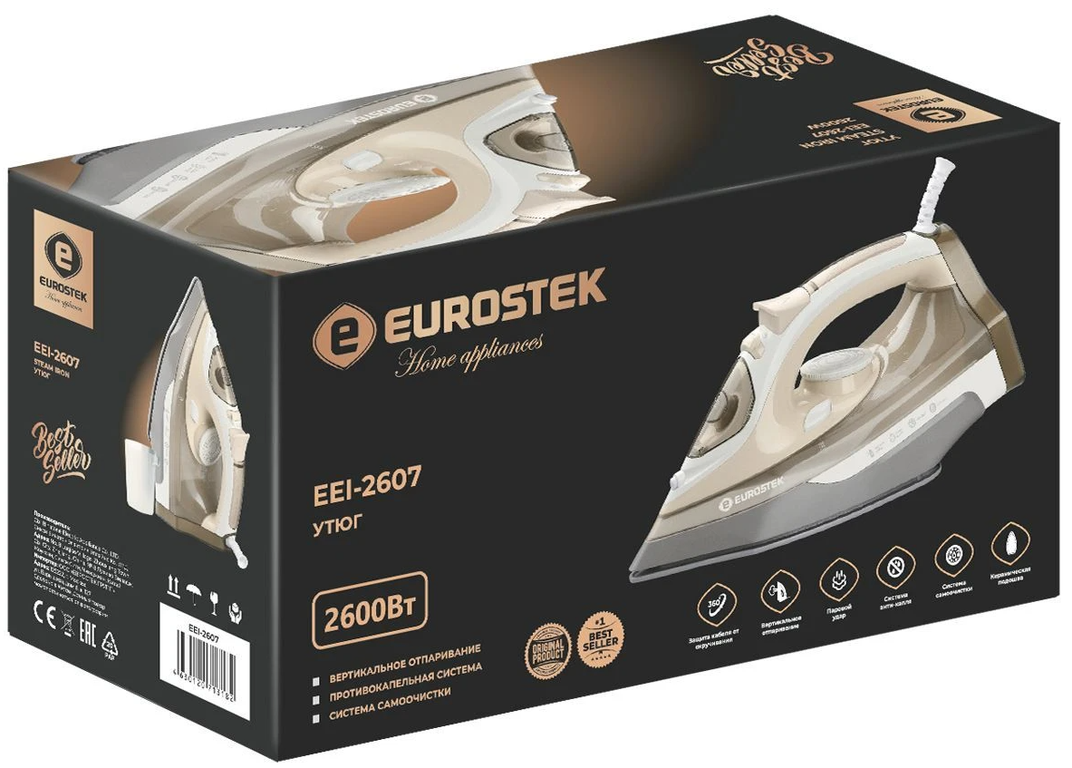 9037632 Утюг Eurostek EEI-2607 бежевый STDN-0054335 - Вид №3