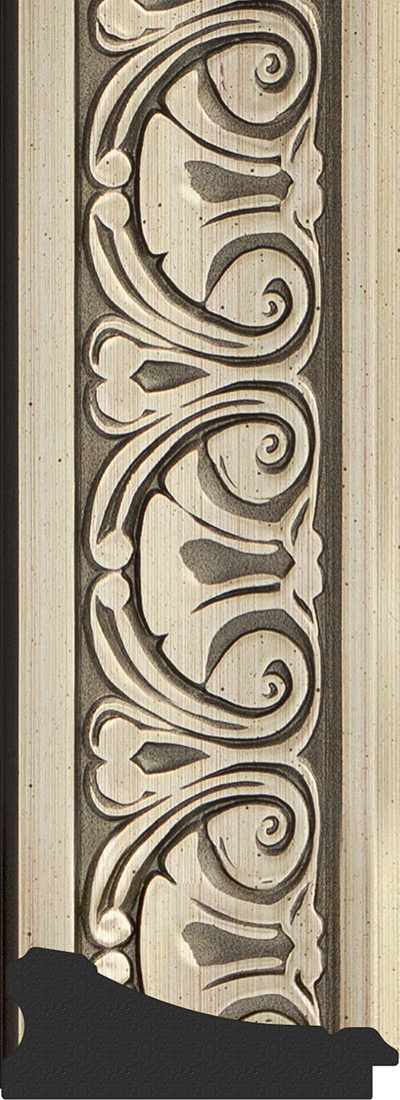 BY 3632 Зеркало с фацетом в багетной раме - барокко серебро 106 mm EVOFORM Exclusive - Вид №3