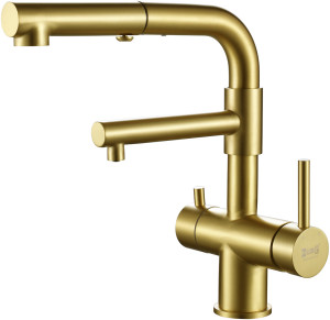 Смеситель ZorG Inox SZR-3216 BRONZE для кухонной мойки, бронза