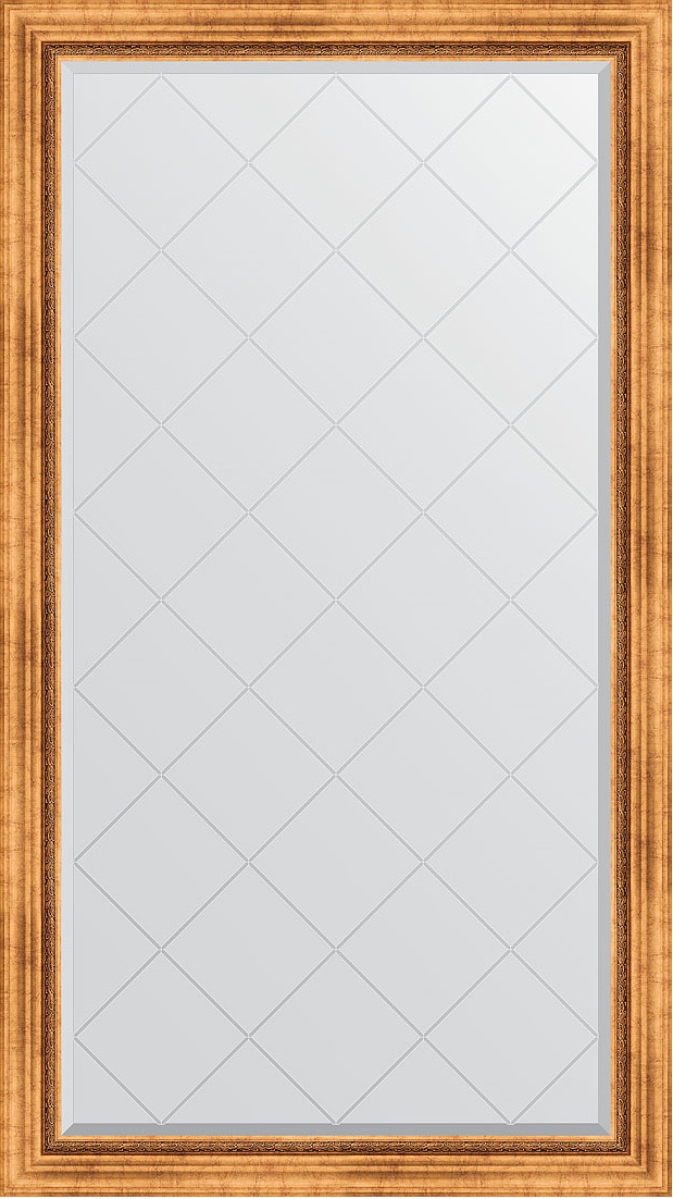 BY 4404 Зеркало с гравировкой в багетной раме - римское золото 88 mm EVOFORM Exclusive-G