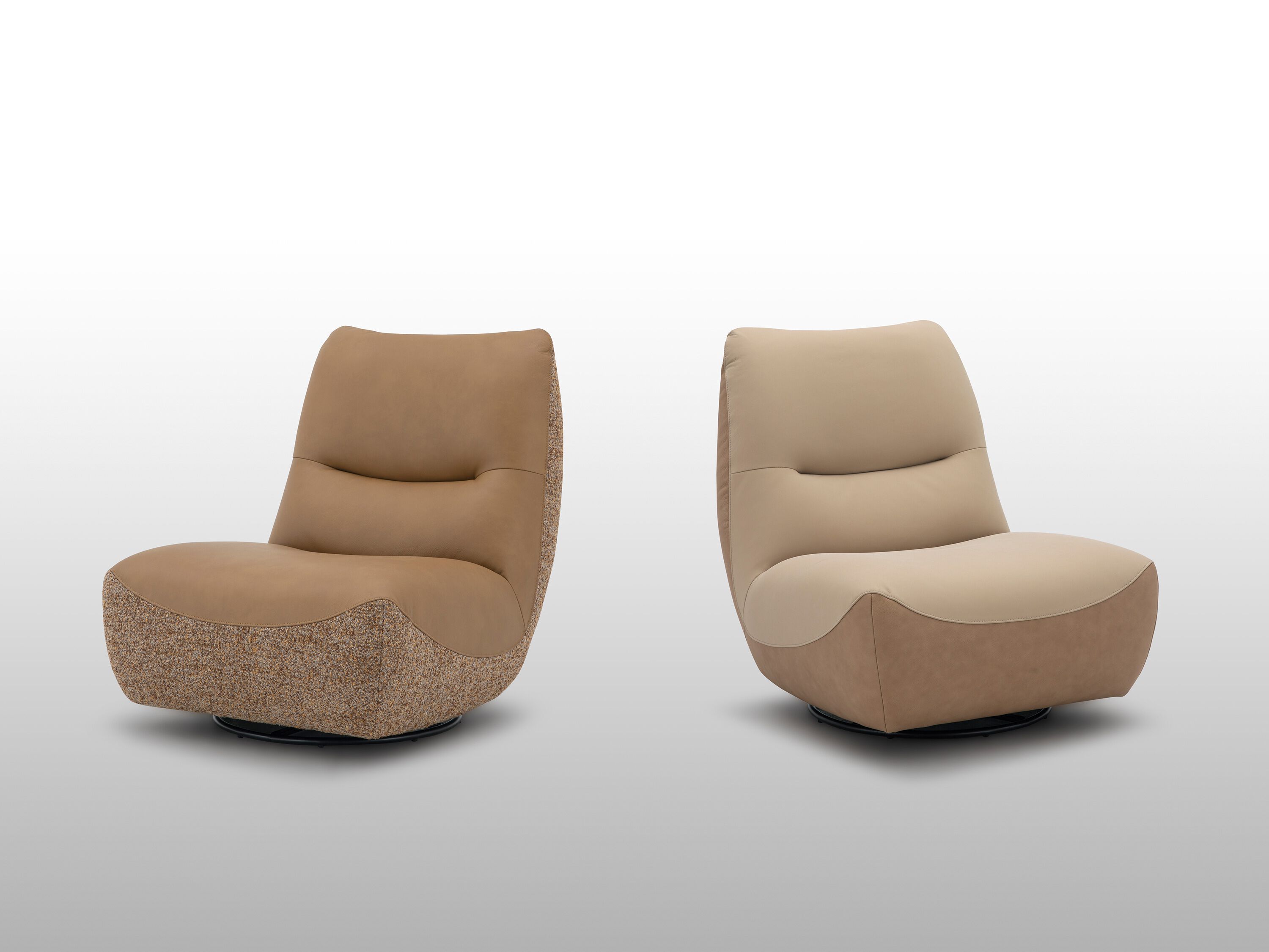 Вращающееся кресло из кожи и ткани CAMPO DE' FIORI CL127 ARCH-00050951 - Вид №3