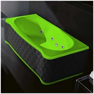 Ванна Gruppo treesse New Classic Young STD-V6747-SX-KC-S салатовая с гидромассажем прямоугольная левая чёрная кожа