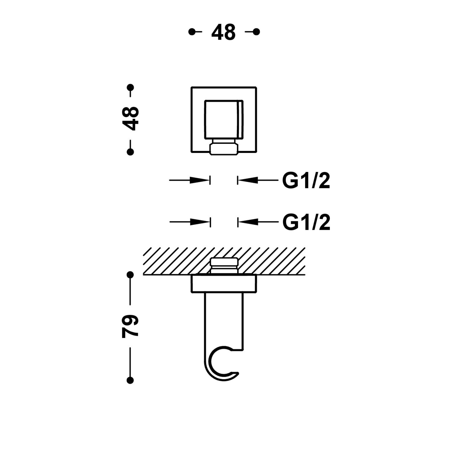 Стационарная опора с подачей воды для ручного душа и шланга-20218201 TRES RICAMBI - Вид №1