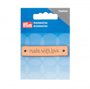 403797 Этикетка made with love бежевый прямоугольной формы PRYM